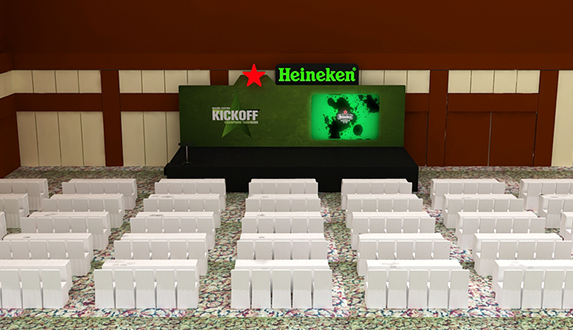 Escenario del Kick Off Heineken en Cuernavaca
